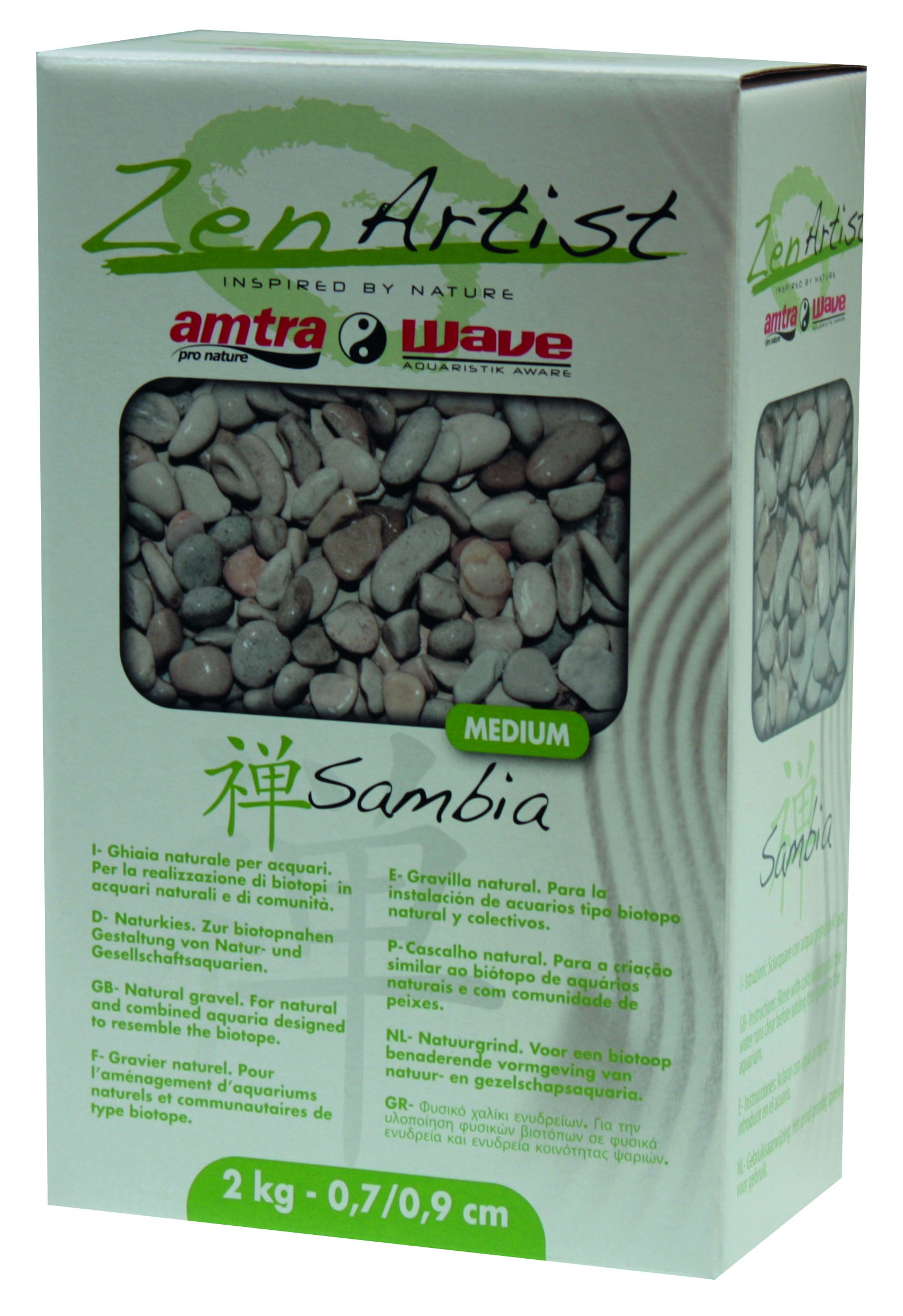 Amtra Pro Nature Zen Artist Sambia Medium 5Kg - Ghiaia Bianca Granulometria 0,7 - 0,9 cm